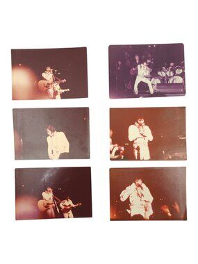 Elvis Presley 3.5 x 4.75 1970s Photos Lot Of 6 Candid Concert Snapshots Original
